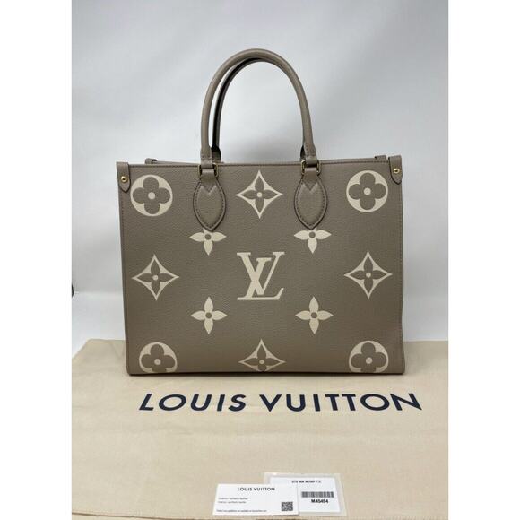 Louis Vuitton OnTheGo Tote MM Gray Turtle dove Empreinte Leather - Picture 7 of 13